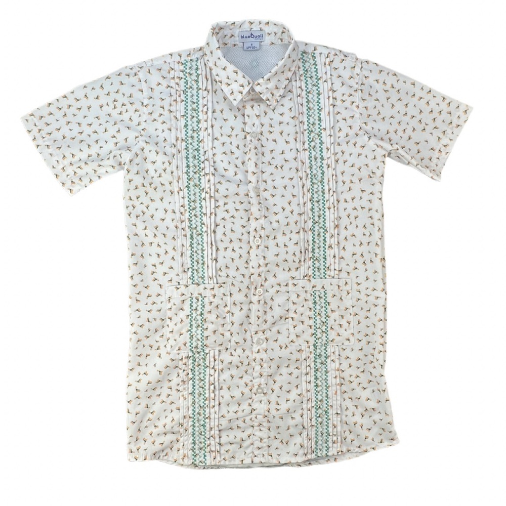 BLUE QUAIL Guayabera Button Front Shirt Dress - 8Y